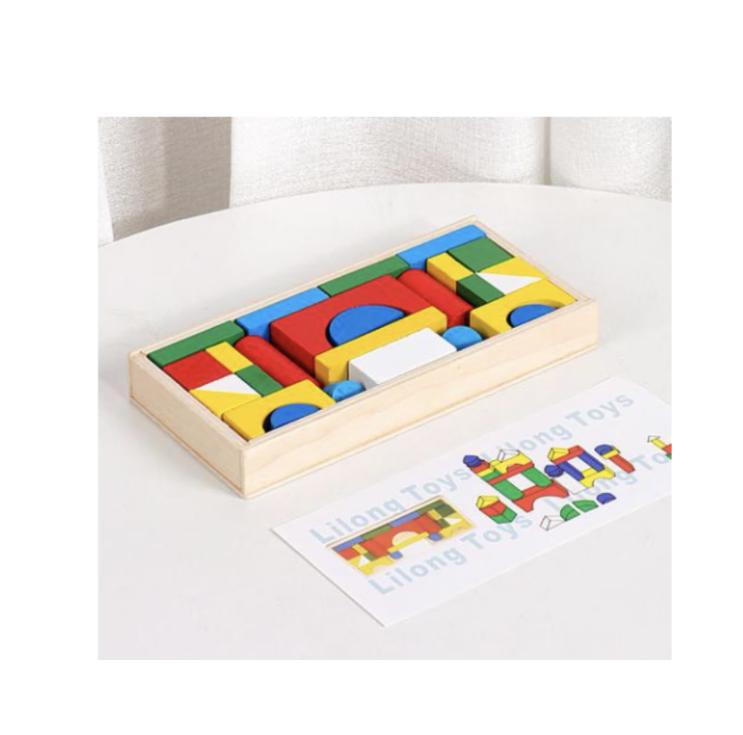 Joc cuburi constructii 26 de piese din lemn, 3 ani+ [1]