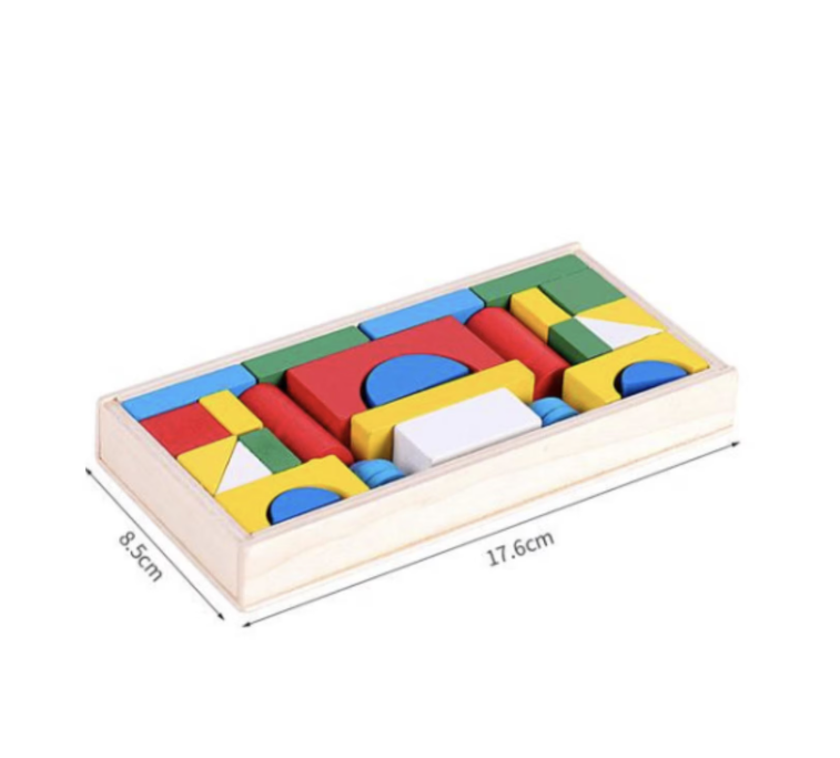 Joc cuburi constructii 26 de piese din lemn, 3 ani+ [2]