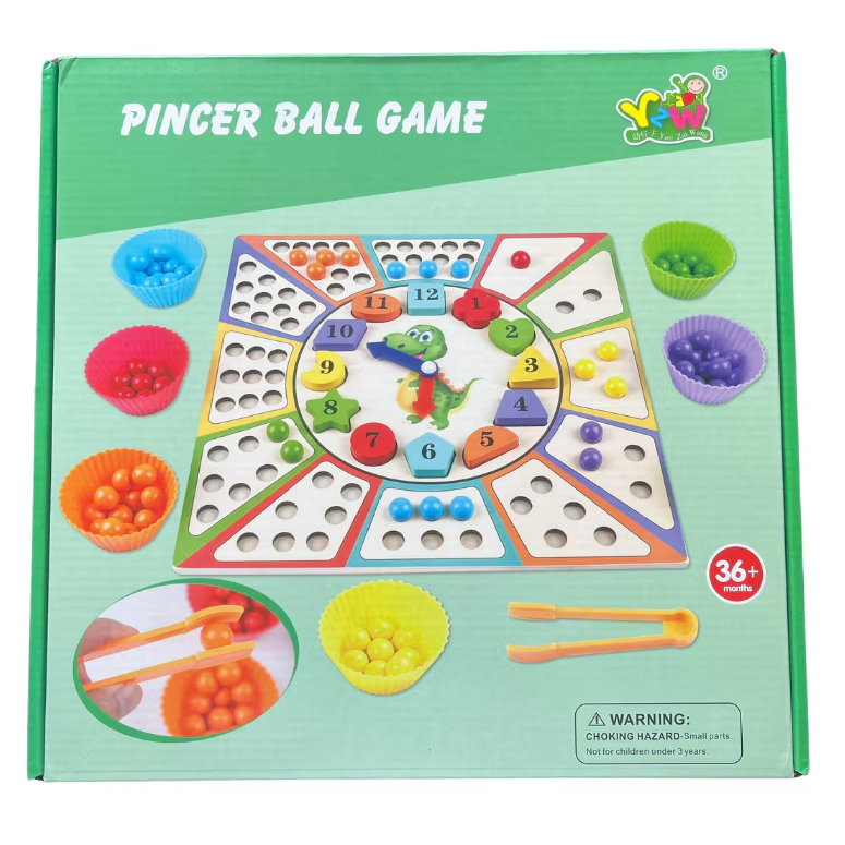 Joc Montessori Motricitate Asocieri si Ceas cu forme Pincer Ball Game [2]