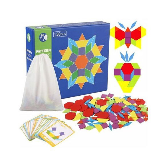 Joc Tangram cu 130 piese din lemn - Ileana Prodexim [2]