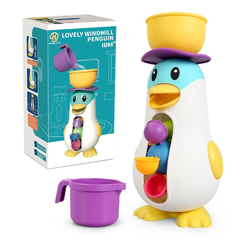 Jucarie de baie bebelusi, interactiva, multicolora, Moara de apa Pinguin - Ileana Prodexim [1]