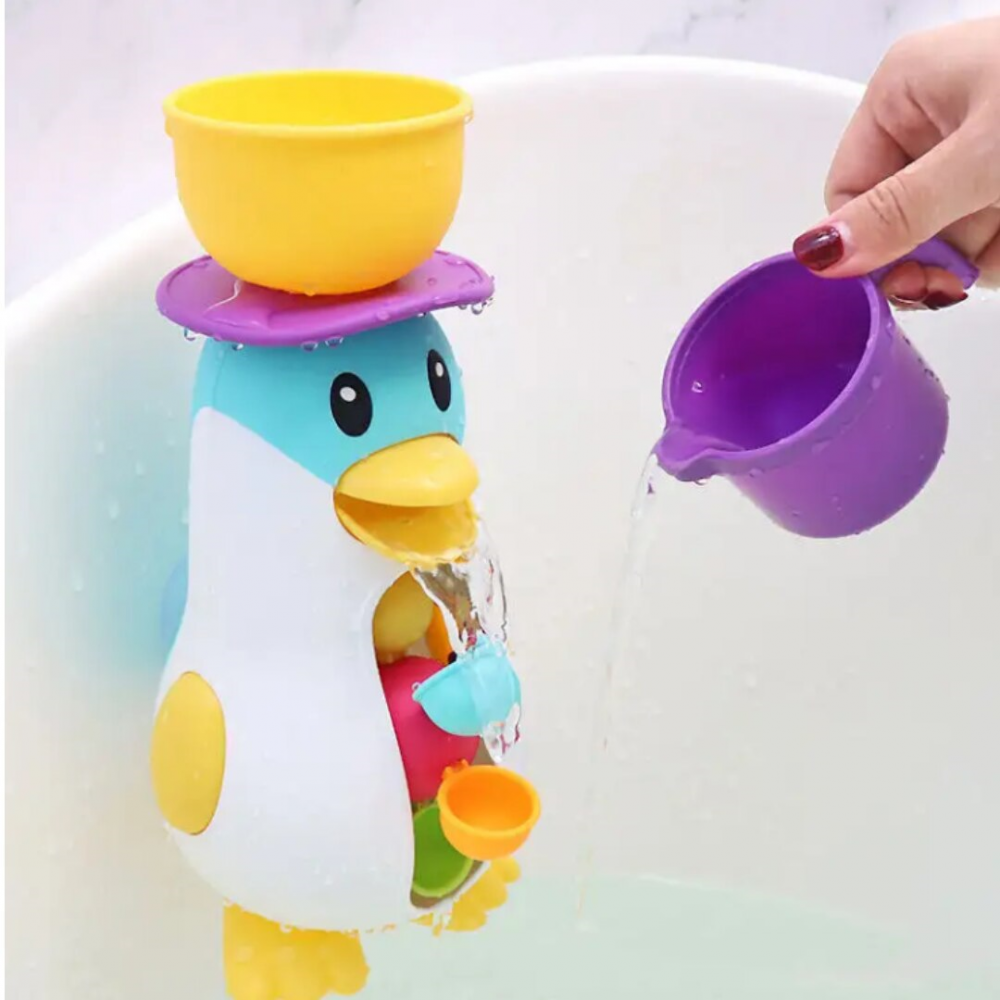 Jucarie de baie bebelusi, interactiva, multicolora, Moara de apa Pinguin - Ileana Prodexim [2]