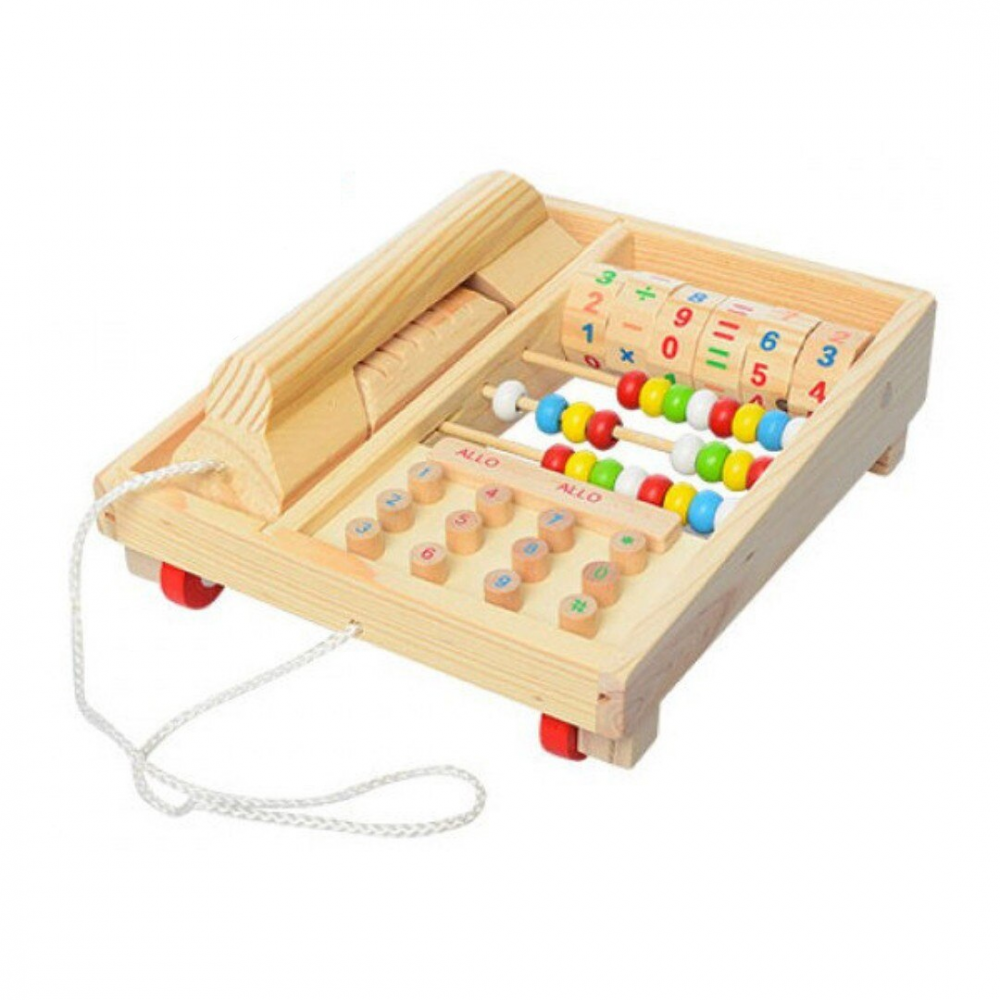 Jucarie educativa Telefon din lemn cu numaratoare [1]