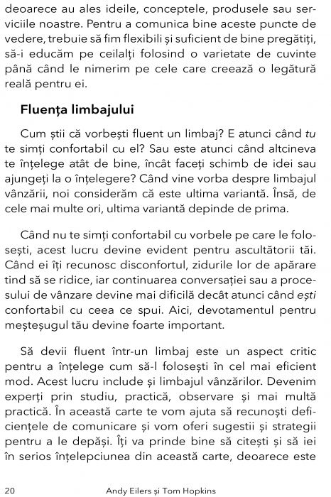 Limbajul vanzarilor de Andy Eilers si Tom Hopkins [14]