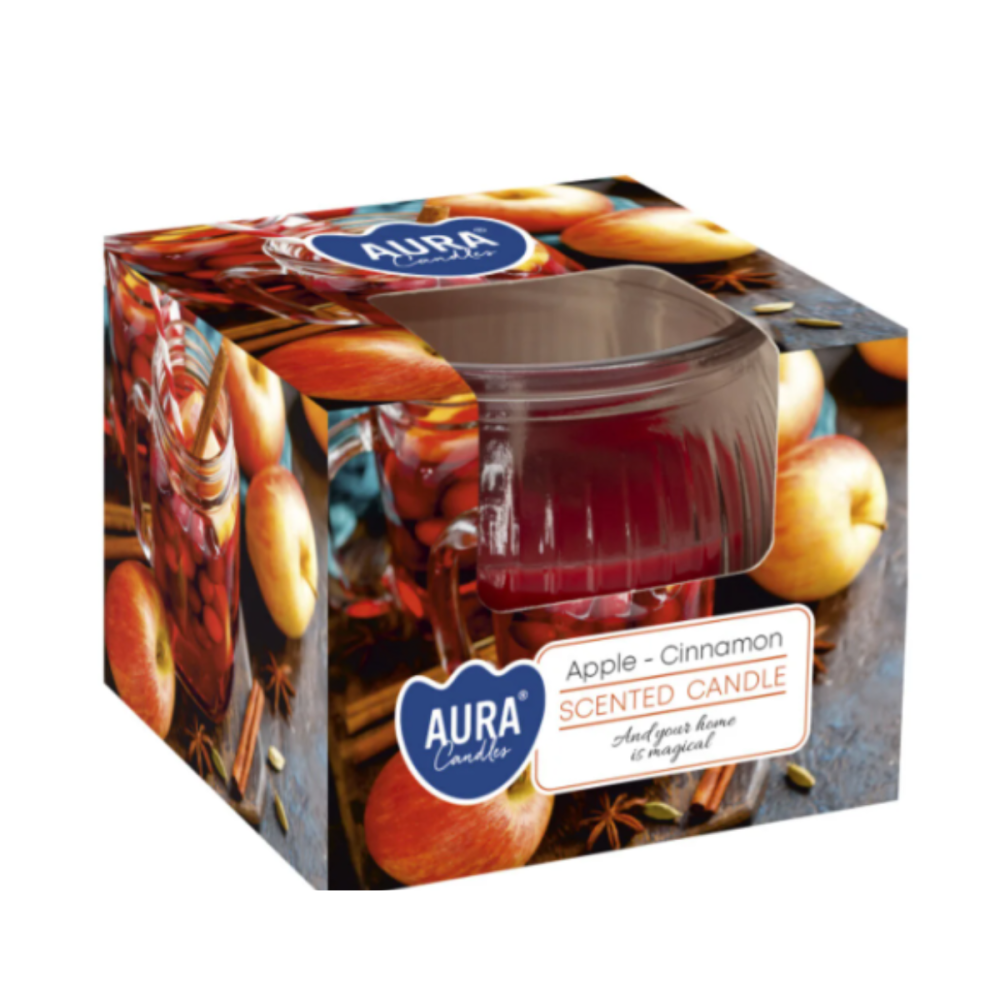 Lumanare Parfumate Aura Candles, Mere cu Scortisoara, 80 gr [1]
