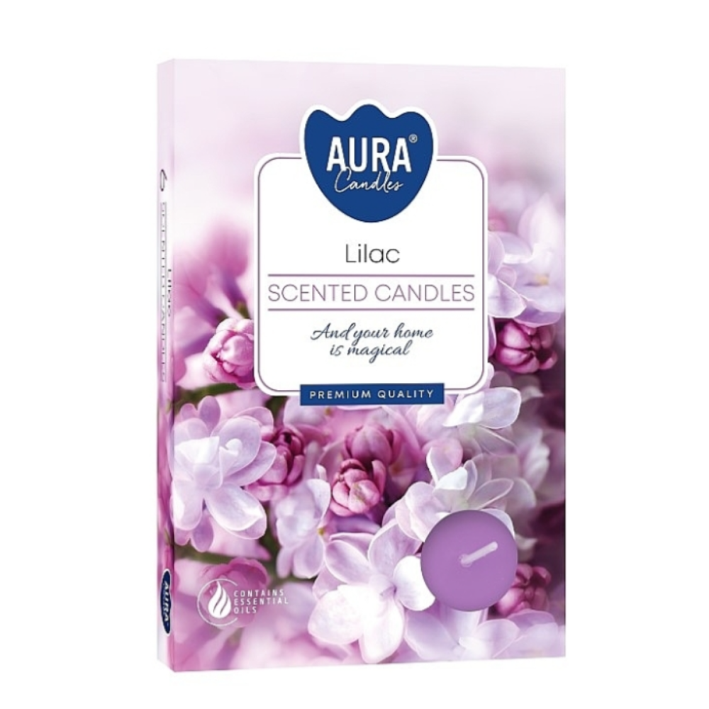 Lumanari parfumate, Bispol, Aura Candles, Liliac, 6 bucati [1]