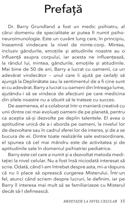 Meditatie la nivel Celular de Dr. Barry Grundland, Patricia Kay, M.A., CCH, CSD [9]