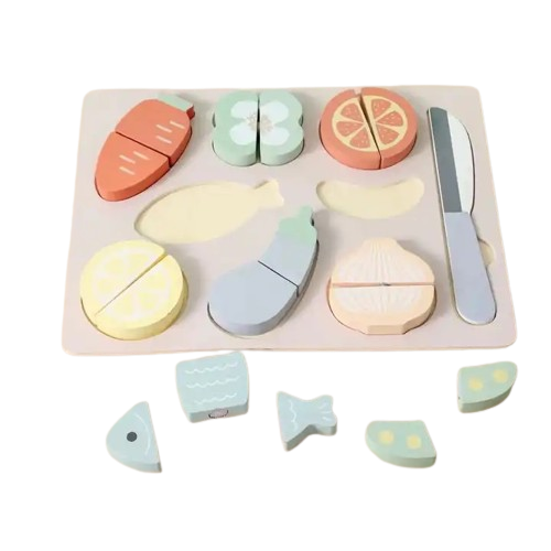 Placa cu fructe si legume, Feliator de alimente, 18 piese, 3 ani+ [2]