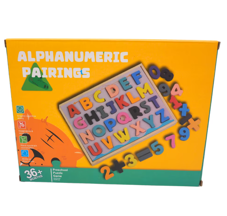 Puzzle educativ Montessori alfanumeric cu semne de calcul [1]