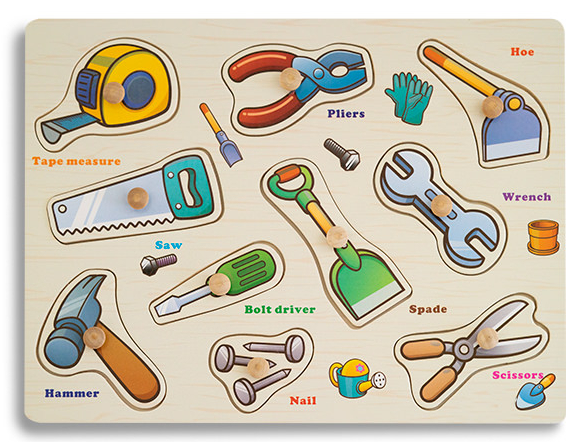 Puzzle Incastru din Lemn Litere si Unelte - Ileana Prodexim [1]