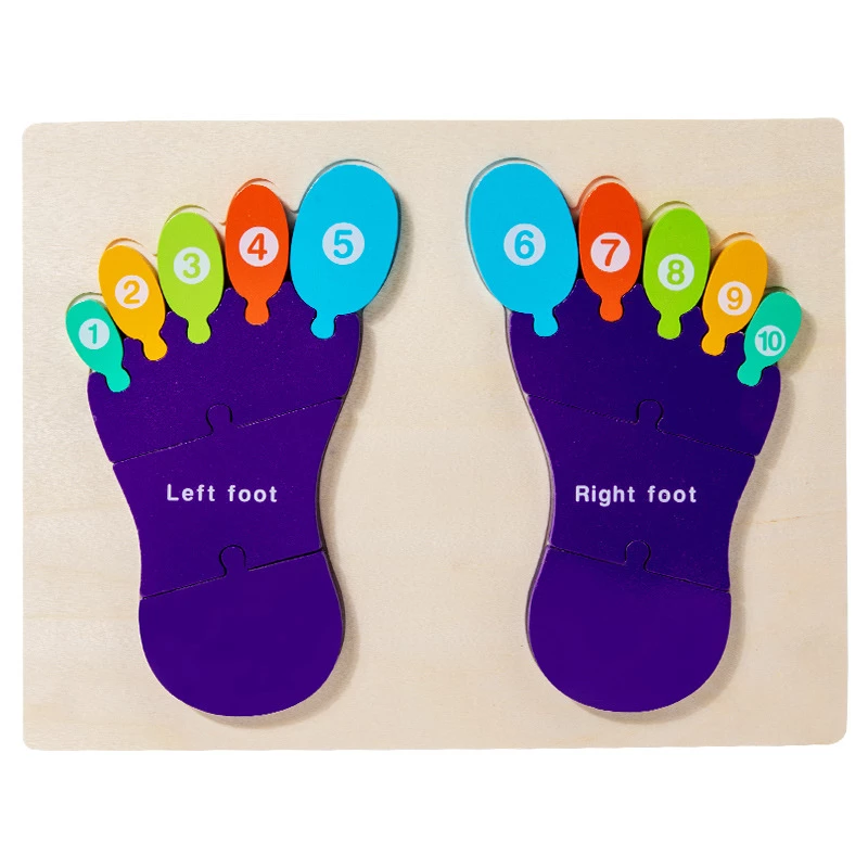 Puzzle Montessori, talpile, Instrument Educativ pentru Recunoasterea Lateralitatii, 3 ani [1]