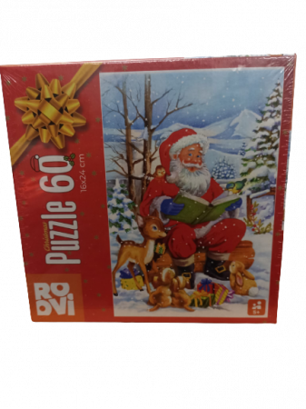 Puzzle Mos Craciun citind povesti - 60 piesee - ROOVI [1]