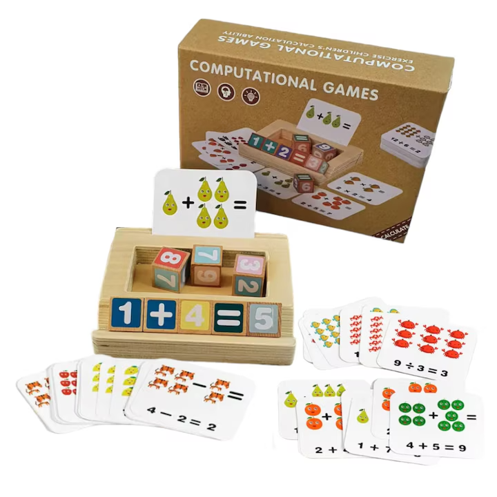 Set Educational Matematica din Lemn natural eco pentru Copii [3]