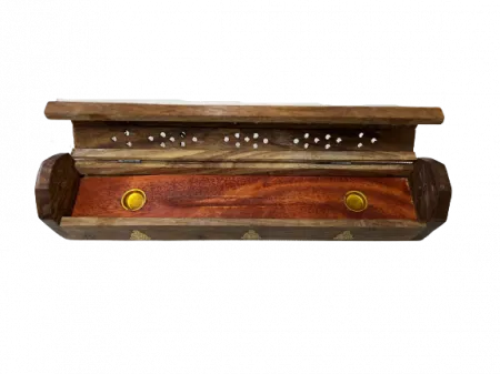 Suport lemn betisoare parfumate si conuri Cufar Buddha [2]