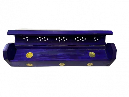 Suport lemn betisoare parfumate si conuri Cufar Violet [1]