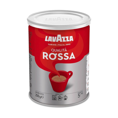 Ceai si Cafea - Cafea macinata, Lavazza Qualita Rossa, cutie metalica, 250 g