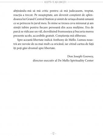 Accepta-te asa cum esti. Inceteaza sa te mai corijezi de Anthony de Mello [8]