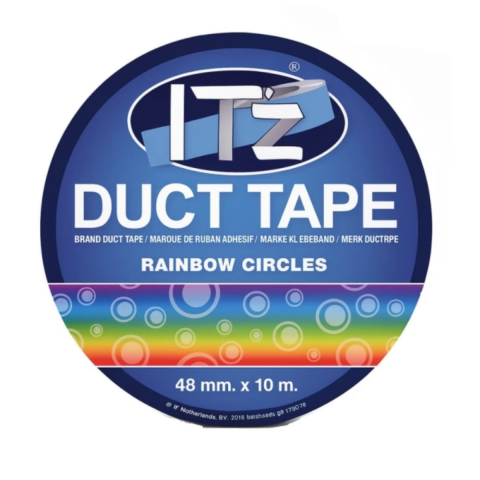 Adezivi si benzi adezive - Banda adeziva Itz Duct Tape, 10 m x 4.8 cm, Rainbow Circles