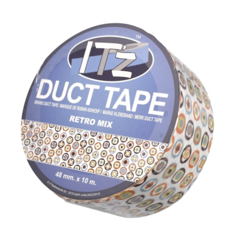 Adezivi si benzi adezive - Banda adeziva Itz Duct Tape, 10 m x 4.8 cm, Retro Mix
