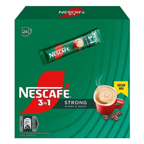 Cafea - Cafea solubila Nescafe 3 in 1 Strong, 24 plicuri x 15 g