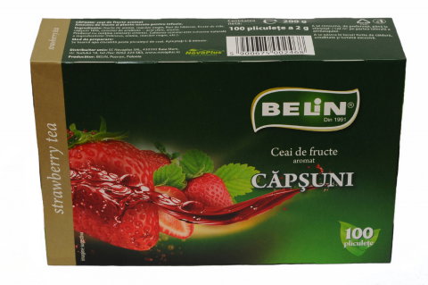 Ceai - Ceai capsuni Belin, 100 plicuri, 200 gr