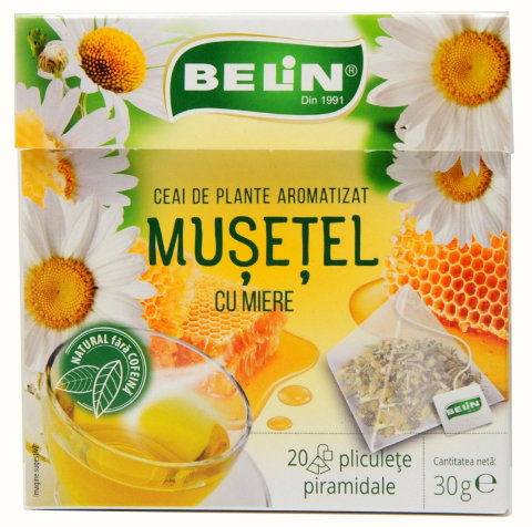 Ceai de Musetel cu Miere Belin, 20 plicuri piramidale, 30 gr [1]