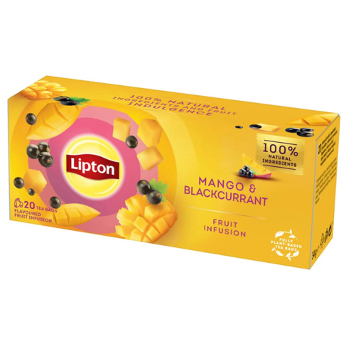 Ceai si Cafea - Ceai Lipton Mango si Coacaze Negre, Lipton, 20 plicuri/cutie, 34g