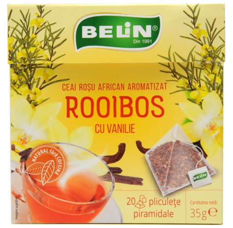 Ceai Rooibos cu Vanilie Belin, 20 plicuri piramidale, 35 gr [1]