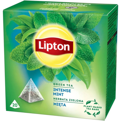 Ceai si Cafea - Ceai verde Lipton cu Menta, 20 plicuri/cutie, 32 g