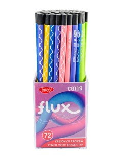 Birotica & Papetarie - Creion negru cu radieră, Flux, DACO, 1 buc