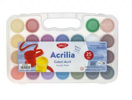 Acuarele si Seturi pictura - Culori Acril 25 culori 20 ml - DACO