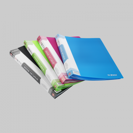 Folii, Dosare, Mape - Dosar plastic cu 40 file culori neon