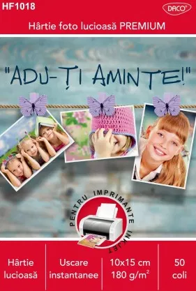 Hartie si Accesorii - Hartie foto 10x15 cm 180 g/mp 50 coli - DACO