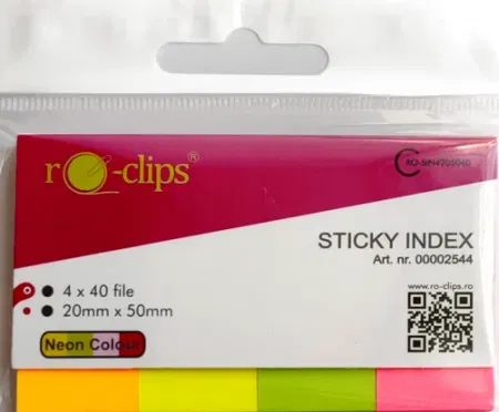 Hartie si Accesorii - Index autoadeziv de hartie 20x50 mm - Ro-Clips