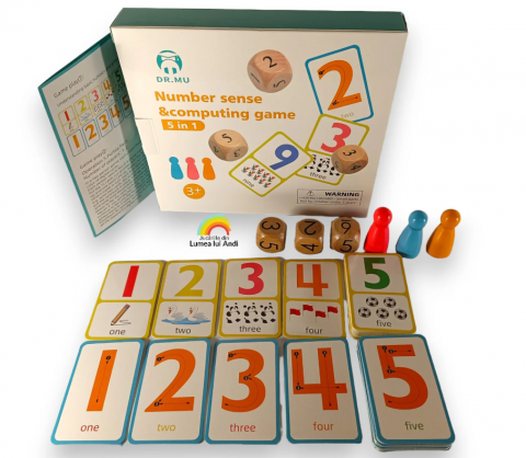 Jocuri de Societate - Joc aritmetic cu pioni si zaruri,+3 ani