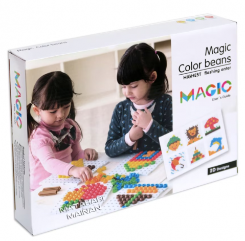 Jocuri si jucarii educative - Joc creativ Mozaic - Magic Color Beans, 3 ani +