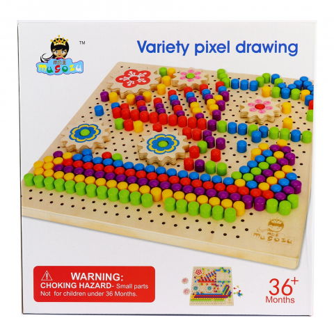 Jocuri - Joc Educativ si Distractiv din lemn, Mozaic Pixel, 3 ani+