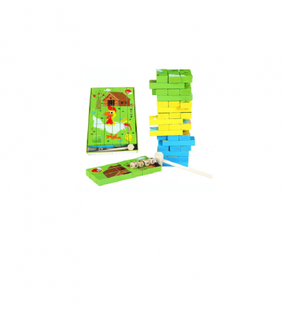 Lego si Seturi de Constructie - Puzzle multifunctional din lemn - Jenga