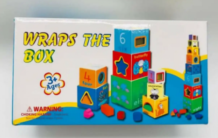 Jocuri de Societate - Joc multifuncțional lemn 8 cuburi