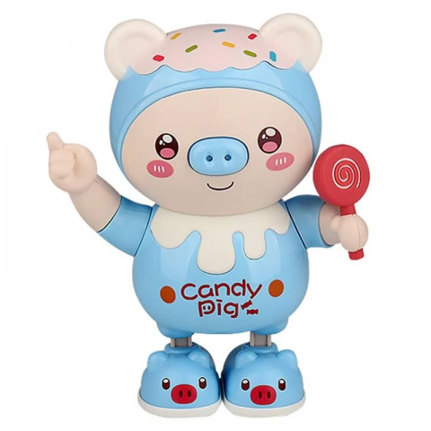 Jocuri si jucarii educative - Jucarie interactiva cu sunete si lumini, Porcusorul dansator blue, + 3 ani - Ileana  Prodexim