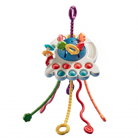 Jucarii bebelusi - Jucarie senzoriala Montessori pentru bebelusi OZN - Ileana  Prodexim