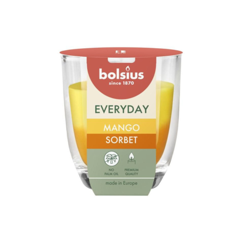 Lumanare parfumata Bolsius, Mango Sorbet, 21 ore ardere, 80 x 70mm