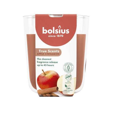 Lumanare parfumata Bolsius,  Mar si scortisoara, 45 ore ardere, 97x85mm