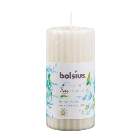 Lumanare Stalp Bolsius ,Ceai Alb si Menta, 120/58 mm