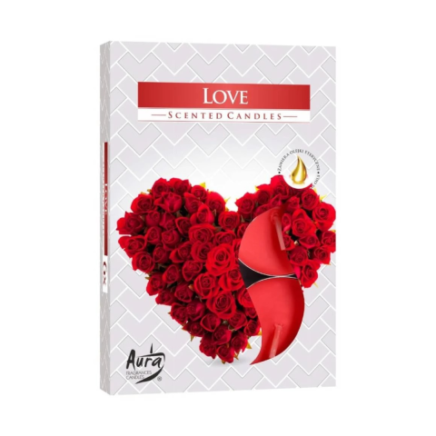 Lumanari si candele - Lumanari parfumate, Bispol Aura Candles, Love, 6 bucati