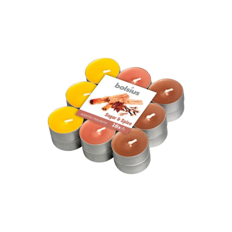 Lumanari parfumate, Bolsius, Sugar & Spice, 18 bucati