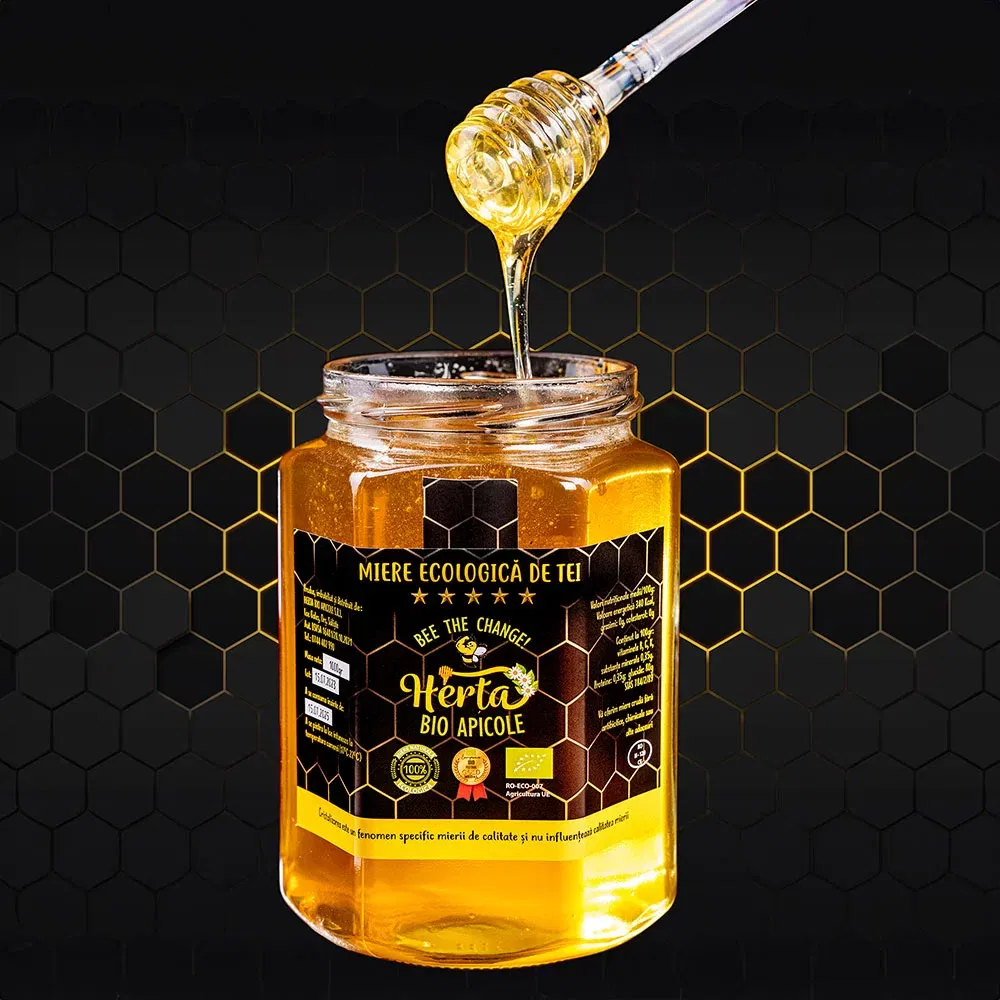 Miere BIO - Miere Ecologica - BIO de Tei 1000g - Herta Bio Apicole