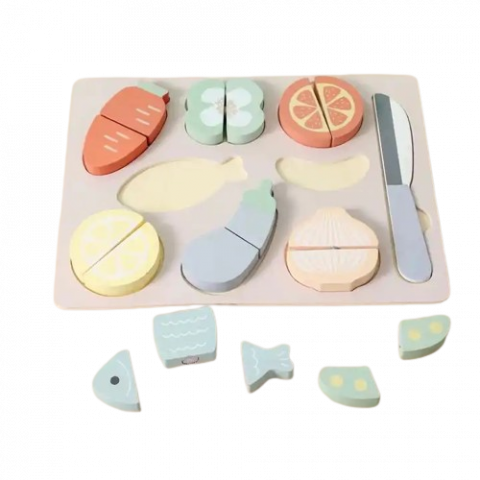 Placa cu fructe si legume, Feliator de alimente, 18 piese, 3 ani+ [1]