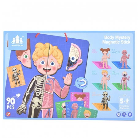 Creativitate - Plansa magnetica cu 90 de Piese Mari - Corpul Uman - Ileana Prodexim