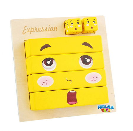 Puzzle cuburi lemn Emotii-Galben  - Ileana Prodexim [1]